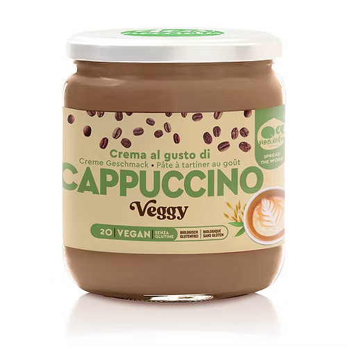 Crema vegana spalmabile al cappuccino, Cashewficio. Senza lattosio, senza glutine, senza olio di palma.