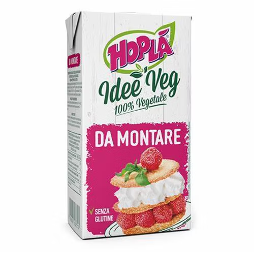 Hoplà preparato vegetale da montare per dolci. Senza glutine e 100% vegana.