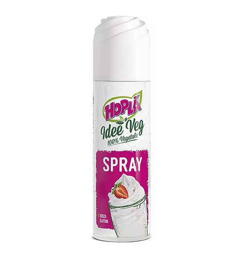 Hoplà pereparato vegetale da montare per dolci formato spray. Senza glutine e 100% vegana.